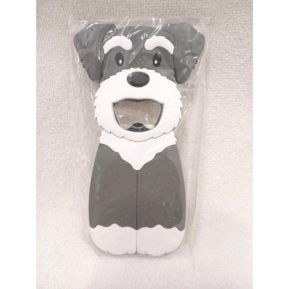 Schnauzer Bottle Opener Beer Soda Gray White Pet Dog Lover Gift Idea Party Tool - Picture 5 of 8